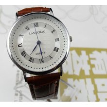 Classic Casual Coffee Men's Dial Quartz Wrist Watches Hour Clock Bracelet