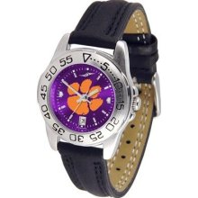 Clemson University Tigers Ladies Leather Band Sports Watch