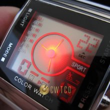 Clock Digital Quartz Hours Date Alarm Led White Rubber Wrist Watch Wt053