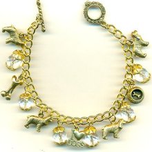 Cocker Spanial Dog-dog Charm Bracelet Gold Plated