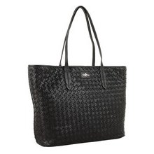 Cole Haan Village Victoria All Woven Black Tote Leather Purse Handbag Bag 1