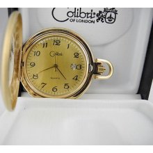 Colibri Gold Face Goldtone Japan Movt. Pocket Watch Date
