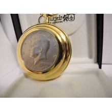 Colibri Goldtone J.f.kennedy Real Bicentennial Half Dollar Pocket Watch