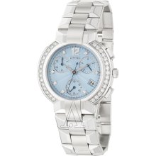 Concord La Scala Ladies Blue Dial Diamond Swiss Quartz Chronograph Watch 0310345