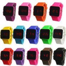 Cool Colorful Storm Men Lady Mirror Led Silicone Rubber Band Digital Watch, R2
