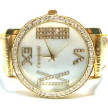 Cool Gold Tone Strap Latin Elegance Designer Watch Fegg