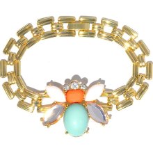 Coral And Mint Bee Charming Statement Bracelet