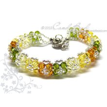 Crystal Bracelet, Autumn Shade Swarovski Bracelet by CandyBead
