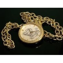 D&g Dolce Gabbana Men Women Dw0262 Gold Chain Necklace Pocket Watch Pendant