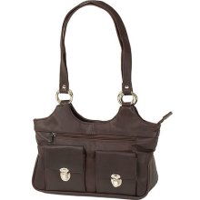 Dakota Leather Company Brown Solid Leather Purse Shoulder Bag w/ 2 Front Pockets - Leather - Brown