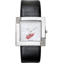 Detroit Red Wings NHL Womens Glamour Leather Watch ...