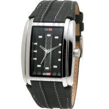 Dfactory Dfi013zbb White Label Black Dial Black Leather Strap Men's Watch