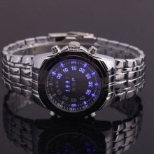 Dial Stainless Steel Band Quartz Men Led Wrist Watch Ld2761 Optional