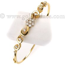 Diamond Bangle 18Kt Yellow Size 2-4/16th Inches