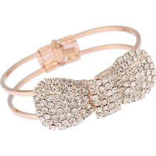 Diamond Bowknot Bangle Bracelet-One-size Gold