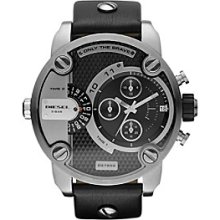 Diesel Silver/Black SBA Jump Hour Chronograph Watch Men's