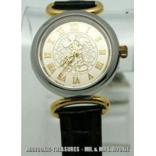 Disney Mickey Mouse Women's Embossed Dial Two Tone Watch