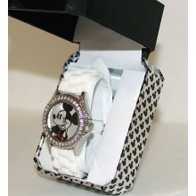 Disney Mickey Mouse Wrist Watch With Diamonds For Women Or Girls