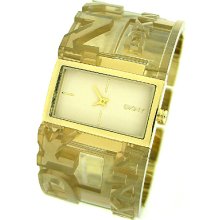 Dkny Gold Tone Plastic Bracelet Ladies Watch Ny8152