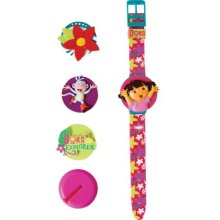 Dora The Explorer Kids Interchangeable Head Lcd Watch De36