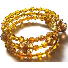 Earth Amber memory wire bracelet - Other - lampwork glass Earth Amber memory wire bracelet - Other - lampwork glass