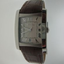 Ebel Brasilia Mens Silver Dial Leather Strap