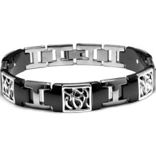 Edward Mirell Chaos Black Titanium Bracelet with Sterling Silver