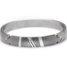 Edward Mirell Rapture Gray Titanium and Diamonds Bangle Bracelet
