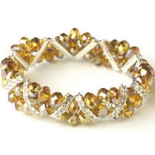 Elegance by carbonneau b-7616-topaz topaz silver c - Silver Clear/Gold