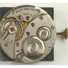 Elgin 688 Mechanical - Complete Running Movement - Sold 4 Parts / Repair