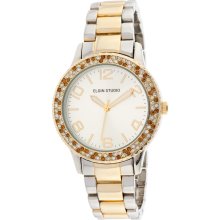 Elgin Ladies' Two-tone Link Bracelet Watch w/ White Round Dial
