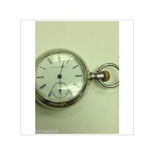 Elgin size 18 coin silver 1885 gold inlaid pocket watch