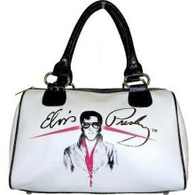 Elvis Presley Medium White (black/red) Satchel-style Handbag/shoulder Bag
