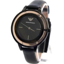 Emporio Armani Womens Logo Dial Leather Watch Ar7301 + Original Box