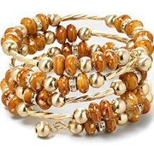 Erica Lyons Brown and Goldtone Coil Bracelet Erica Lyons Brown and Goldtone Coil Bracelet