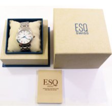 Esq Mens White Face E5349 Watch With Box