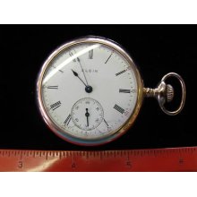 Estate Pocket Watch Antique Vintage Gold Filled Elgin Nice Face Sold As Parts