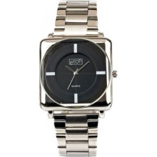 Eton Men's Quartz Watch With Black Dial Analogue Display And Silver Bracelet 3011G-Cb