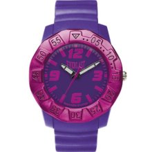 Everlast 33-218 Unisex Quartz Watch With Purple Dial Analogue Display And Purple Plastic Or Pu Strap Ev-218-006