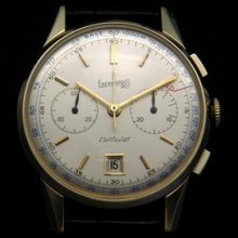 Exceptional Vintage Eberhard Contodat Solid Gold 18k Chronograph 60's Men's Mint