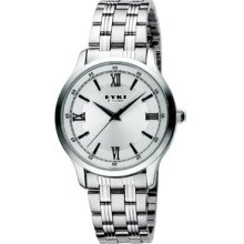 Eyki Men's Design Stainless Steel Band Pearl White Dial Watch Et35