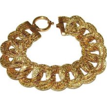Fabulous 18k Wide Italian Link Bracelet 20.5 Gms