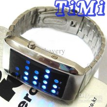 Fashion Blue Binary Led Digital Mens Wrist Watch