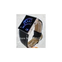 fashion digital power reserve led new sports wrist watches leather ban