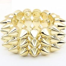 Fashion Golden Punk Spike Bangle Bracelet