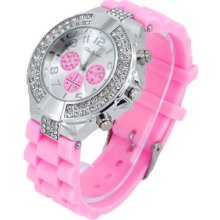 Fashion Silicone Lady Women Quartz Crystal Wrist Watch 5 Color Choice C5