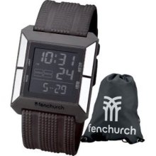 Fenchurch Gents Digital Chronograph Black Rubber Watch & Gym Bag Gift Set An93