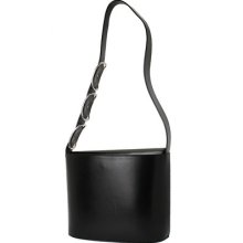Ferragamo Gancini Black Leather Shoulder Bag 28609