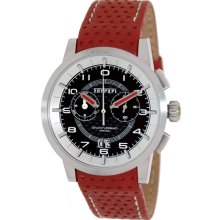 Ferrari Men's FE-11-ACC-CP-BK Red Leather Swiss Chronograph Watch with Black Dial