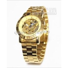 Flange Nit Full Golden Automatic Mechanical Watch Mens Watch